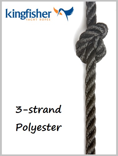12mm - 3 strand polyester (Black)